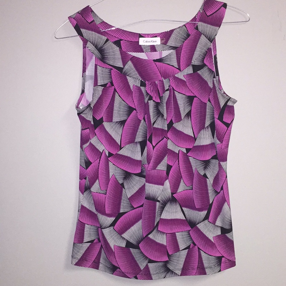 Geometric Pattern Calvin Klein Size M Stretch Top